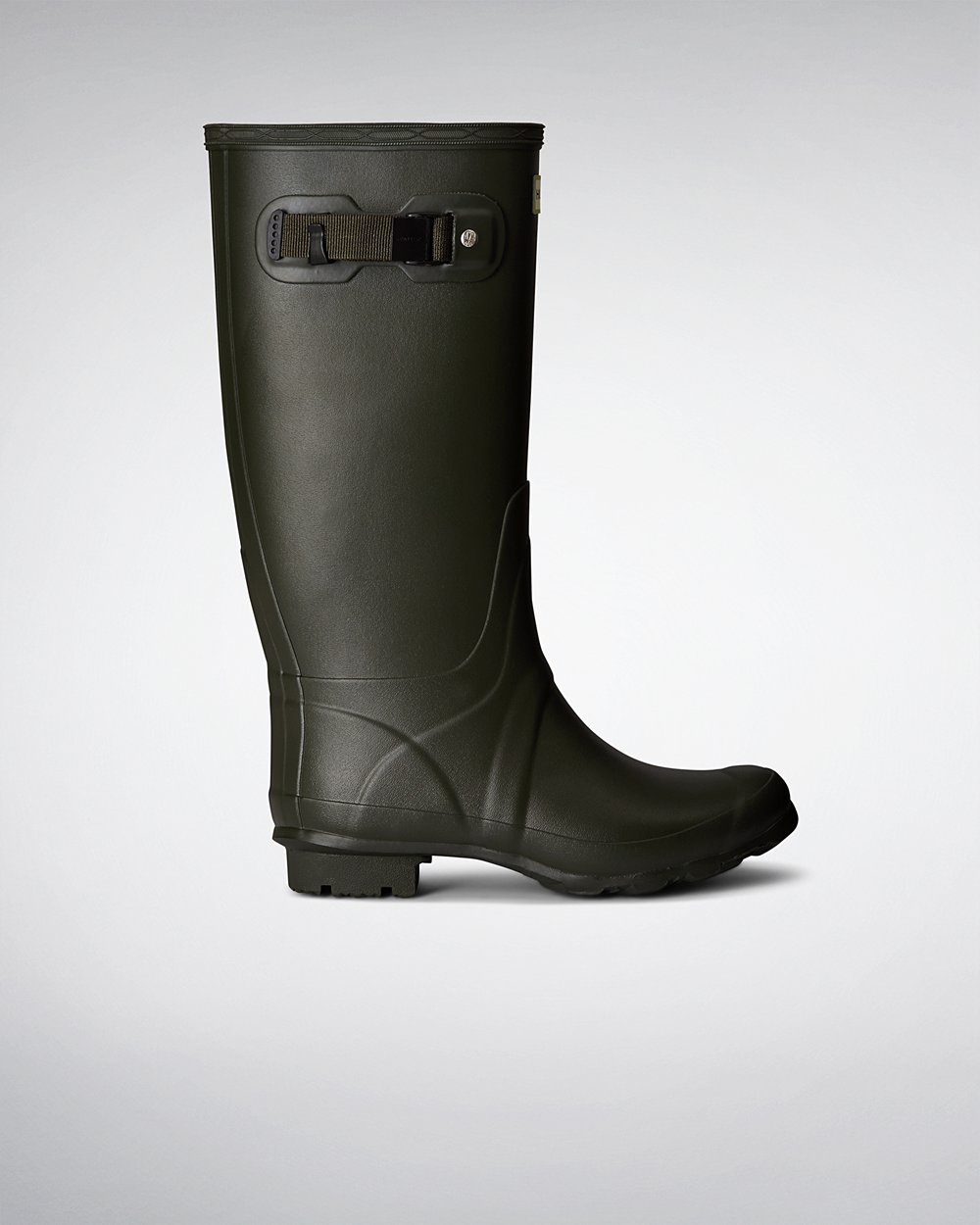 Womens Wide Fit Rain Boots - Hunter Huntress Leg (51MJLURWB) - Dark Olive